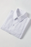 Boys White Pleated Shirt for Weddings & Formal