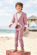 Boys Dusty Rose Linen 2-Piece Suit