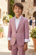 Bild in Galerie-Betrachter laden, Boys Dusty Rose Linen 2-Piece Suit
