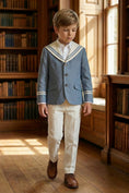 Load image into Gallery viewer, Boys Blue Sailor Collar 2-piece Suit
