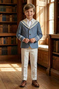Load image into Gallery viewer, Boys Blue Sailor Collar 2-piece Suit

