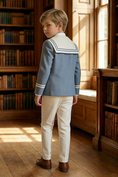 Load image into Gallery viewer, Boys Blue Sailor Collar 2-piece Suit

