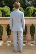 Load image into Gallery viewer, Boys Light Blue Linen 3-Piece Suit
