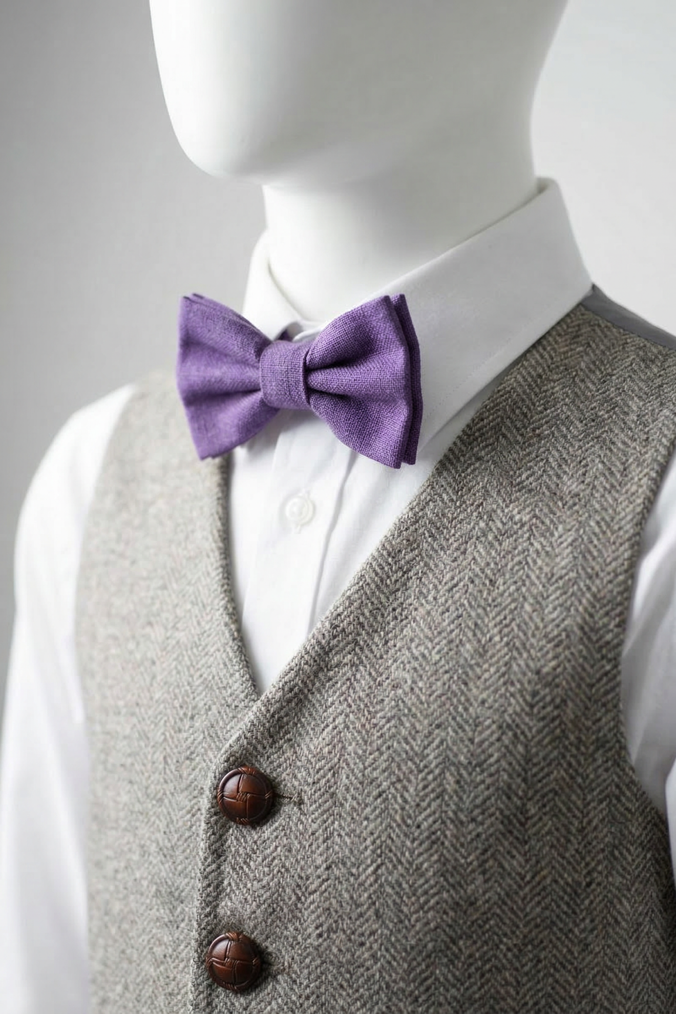 Grey V-neck Single-Breasted Vest