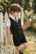 Load image into Gallery viewer, Black Single-Breasted Vest 2-Piece Set
