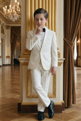 Load image into Gallery viewer, Off-White Lapel Design Suit 2-Piece Set
