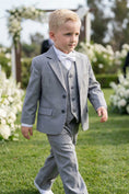 Load image into Gallery viewer, Boys Grey 3-Piece Suit for Garden Weddings
