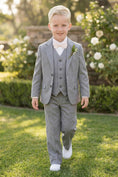 Load image into Gallery viewer, Boys Grey 3-Piece Suit for Garden Weddings
