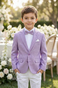 Load image into Gallery viewer, Boys Lavender Linen-Blend 2-Piece Suit

