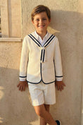 Cargar la imagen en la vista de la galería, Boys White Sailor Collar 2-Piece Suit
