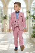 Bild in Galerie-Betrachter laden, Boys Dusty Pink Linen 3-Piece Suit
