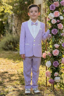 Boys Lavender Pinstripe Shawl Collar 2-Piece Suit