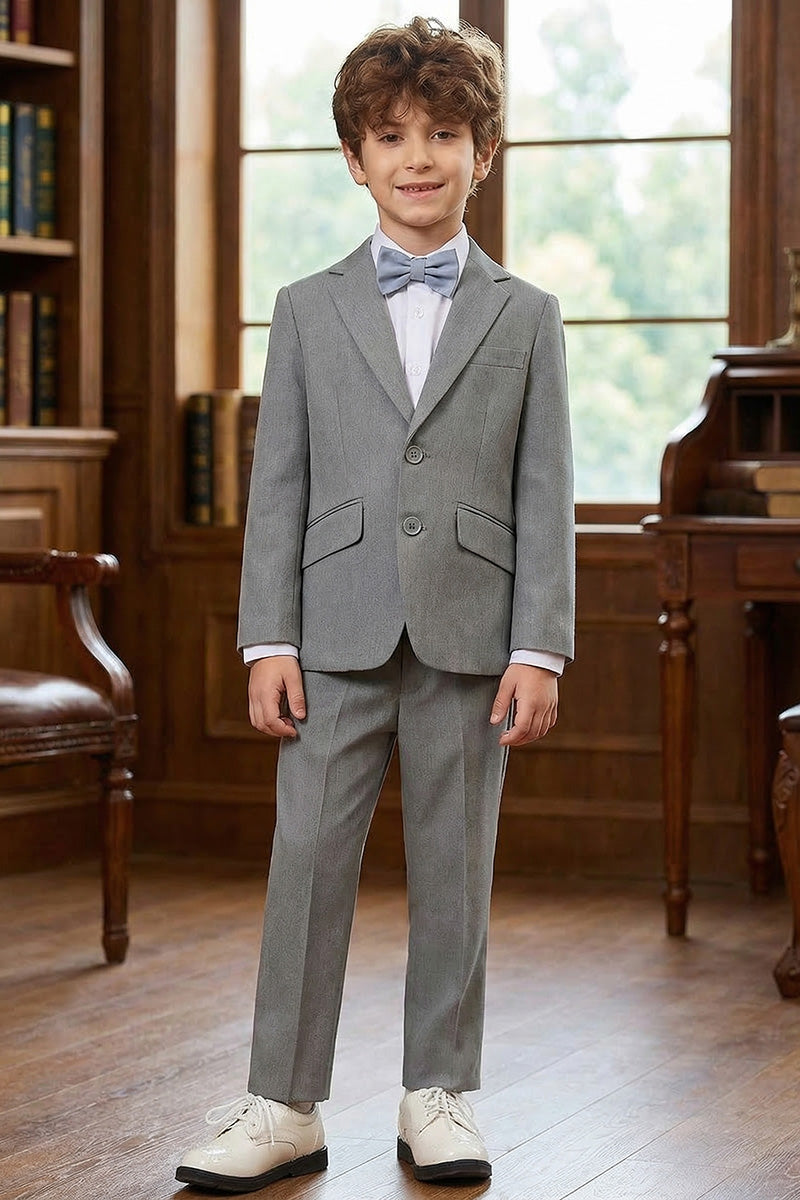 Boys Light Grey 2-Piece Suit for Weddings