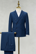 Load image into Gallery viewer, Dark Blue Double-Breasted 2-Piece Suit
