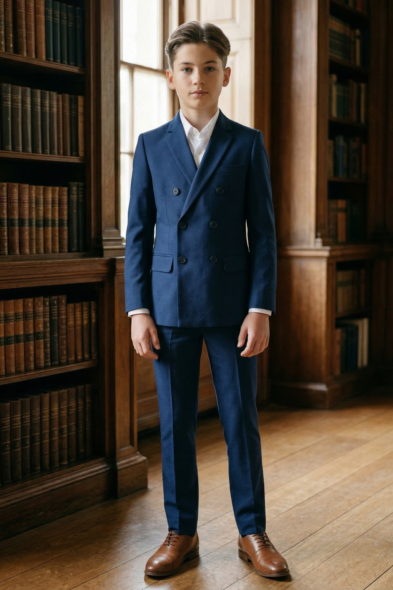 Dark Blue Double-Breasted 2-Piece Suit