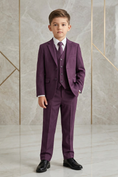 Load image into Gallery viewer, Dark Purple Single-Breasted 3-Piece Suit
