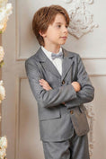 Load image into Gallery viewer, Boys Light Grey Blazer & Shorts 2-piece Suit
