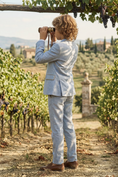 Load image into Gallery viewer, Light Blue Trimmed Single-Breasted 2-Piece Suit
