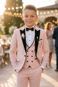 Load image into Gallery viewer, Pink And Black Double-Breasted 3-Piece Set
