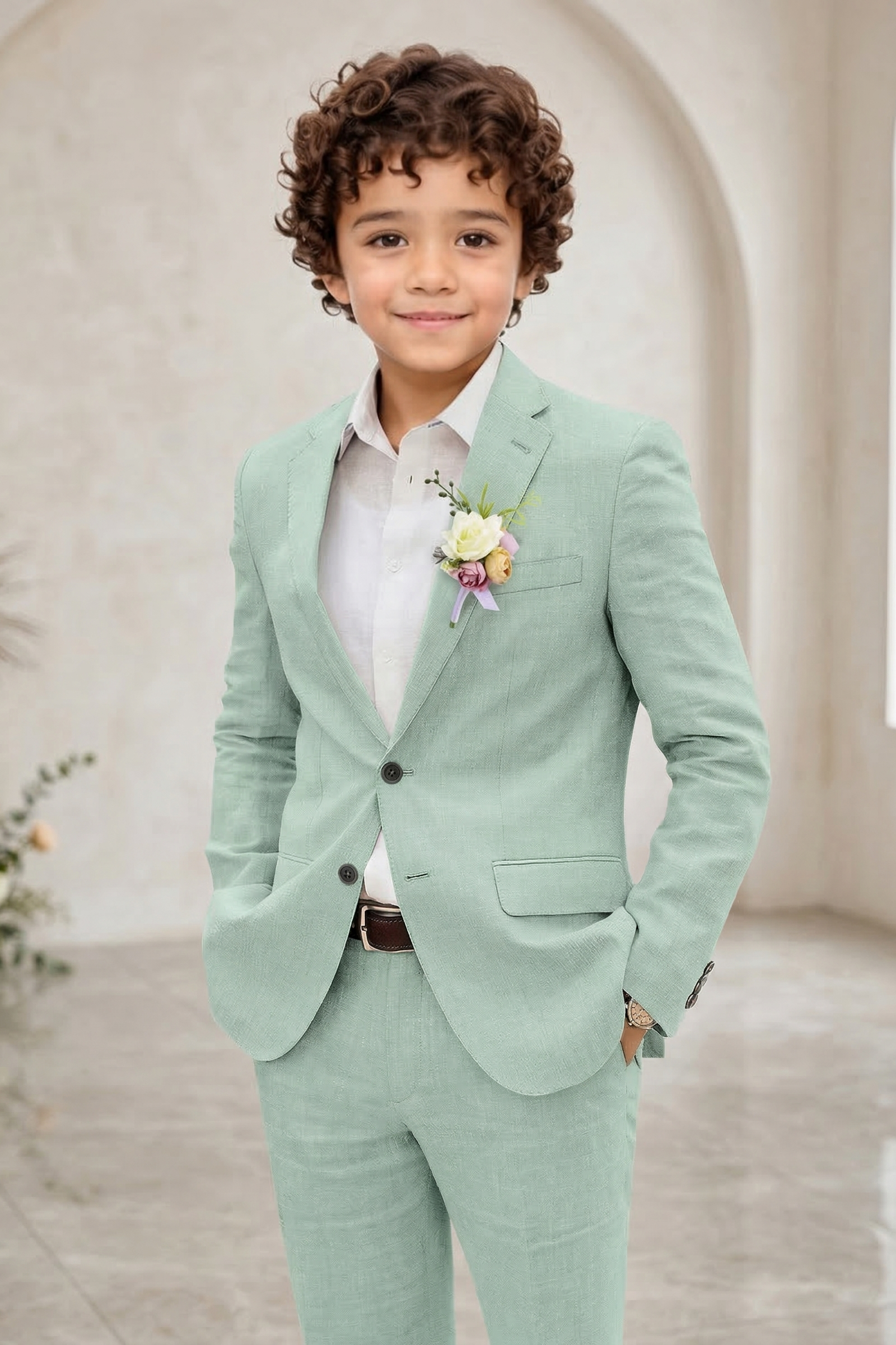 Mint Green Single-Breasted 2-Piece Suit
