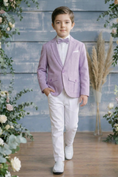 Load image into Gallery viewer, Light Purple Long-Sleeved Suit Jacket
