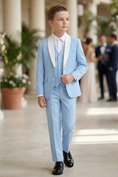 Bild in Galerie-Betrachter laden, Blue And White Single-Breasted 3-Piece Suit
