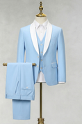 Bild in Galerie-Betrachter laden, Blue And White Single-Breasted 3-Piece Suit
