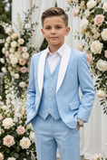 Bild in Galerie-Betrachter laden, Blue And White Single-Breasted 3-Piece Suit
