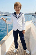 Bild in Galerie-Betrachter laden, Boys White Sailor Collar Jacket & Trousers 2-Piece Suit
