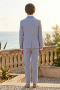 Load image into Gallery viewer, Boys Light Blue Linen 2-Piece Suit
