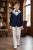 Load image into Gallery viewer, Boys Navy Sailor Collar 2-Piece Suit
