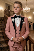 Load image into Gallery viewer, Dark Pink And Black Double-Breasted 3-Piece Set
