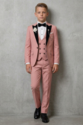 Load image into Gallery viewer, Dark Pink And Black Double-Breasted 3-Piece Set
