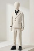 Load image into Gallery viewer, Beige Design Button-Down Suit 2-Piece Set
