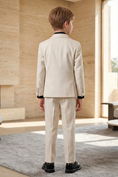 Load image into Gallery viewer, Beige Design Button-Down Suit 2-Piece Set

