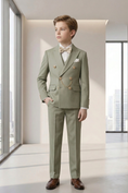 Load image into Gallery viewer, Matcha Green Double-Breasted 2-Piece Suit
