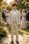 Charger l'image dans la visionneuse de la galerie, Beige Cotton Linen Single-Breasted 3-Piece Suit
