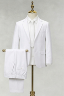 White Lapel Single-Breasted 2-Piece Suit