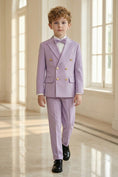 Cargar la imagen en la vista de la galería, Boys Lavender Double-Breasted 2-Piece Suit
