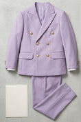Cargar la imagen en la vista de la galería, Boys Lavender Double-Breasted 2-Piece Suit
