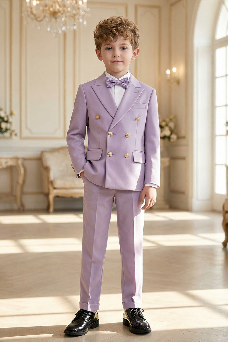 Boys Lavender Double-Breasted 2-Piece Suit