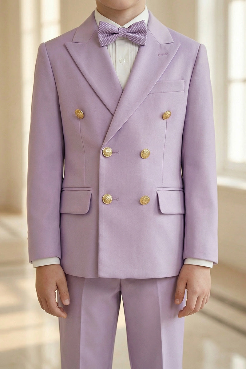 Boys Lavender Double-Breasted 2-Piece Suit