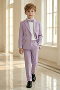 Cargar la imagen en la vista de la galería, Boys Lavender Double-Breasted 2-Piece Suit
