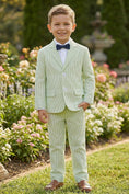 Gallery viewerに画像を読み込む, Boys Light Green Seersucker  2-Piece Suit
