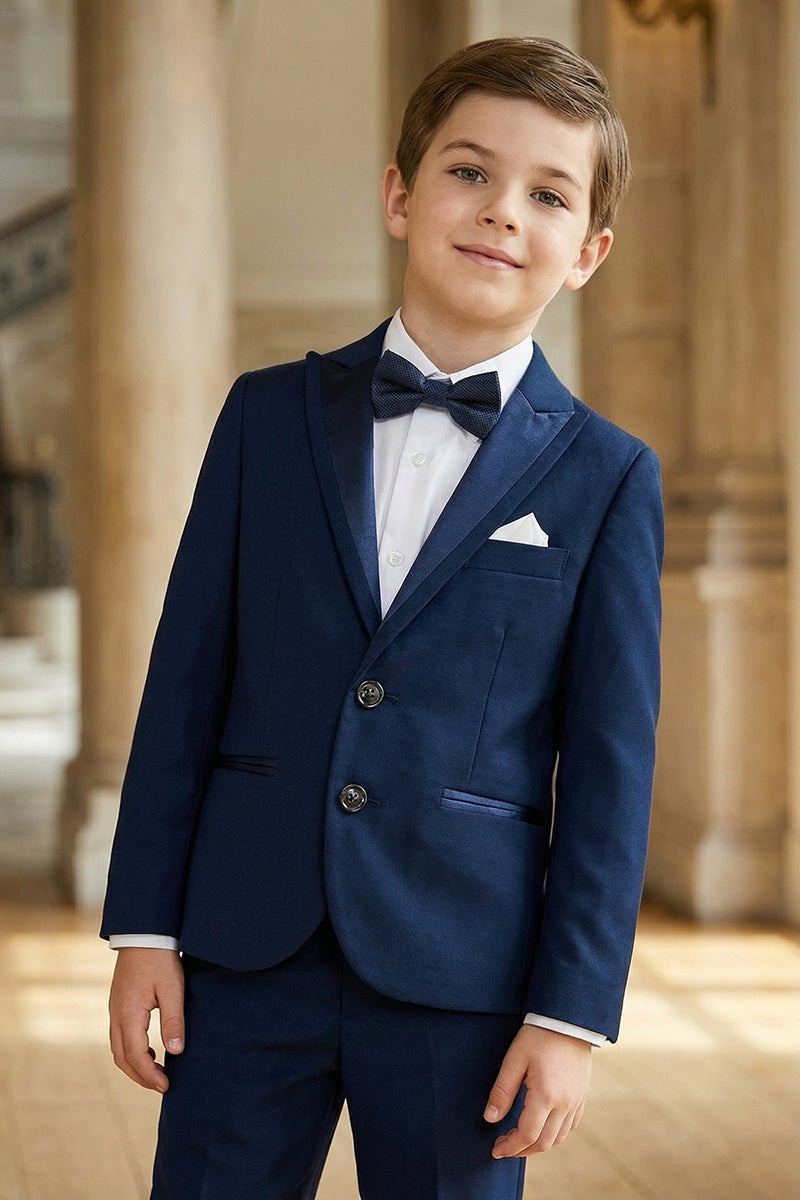 Boys Navy Blue 2-Piece Suit for Formal Weddings