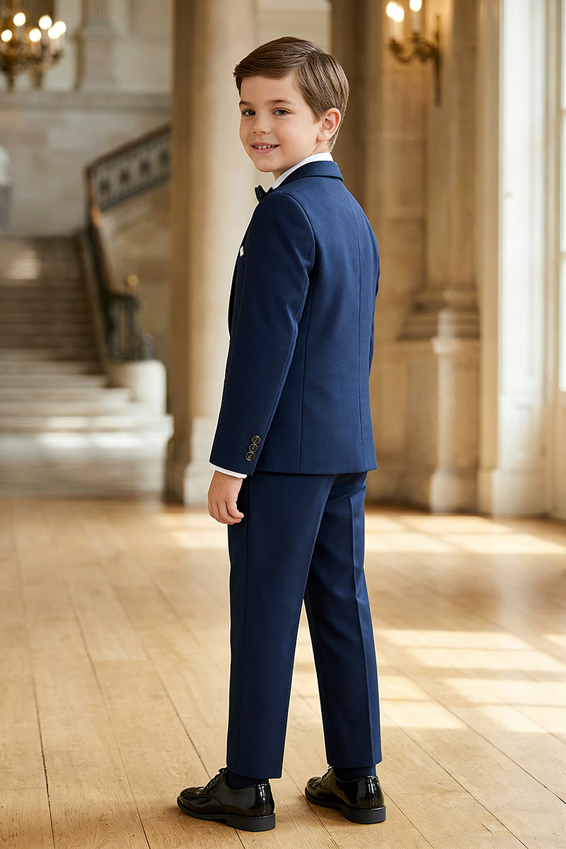 Boys Navy Blue 2-Piece Suit for Formal Weddings