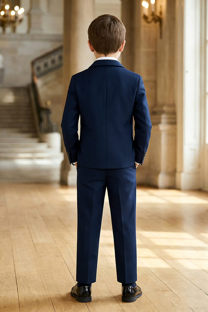 Boys Navy Blue 2-Piece Suit for Formal Weddings