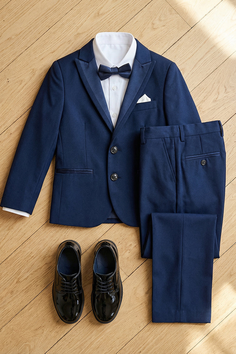 Boys Navy Blue 2-Piece Suit for Formal Weddings