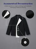 Cargar la imagen en la vista de la galería, Boys Black Asymmetric White Panel 2-Piece Suit
