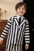 Load image into Gallery viewer, Boys Black & White Striped 2-Piece Suit
